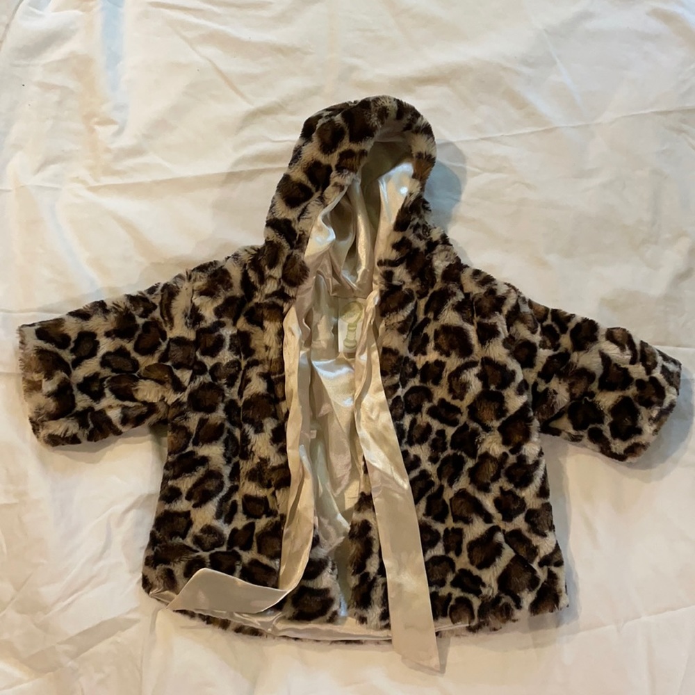 EUC leopard print jacket. 9-12 months.satin lining